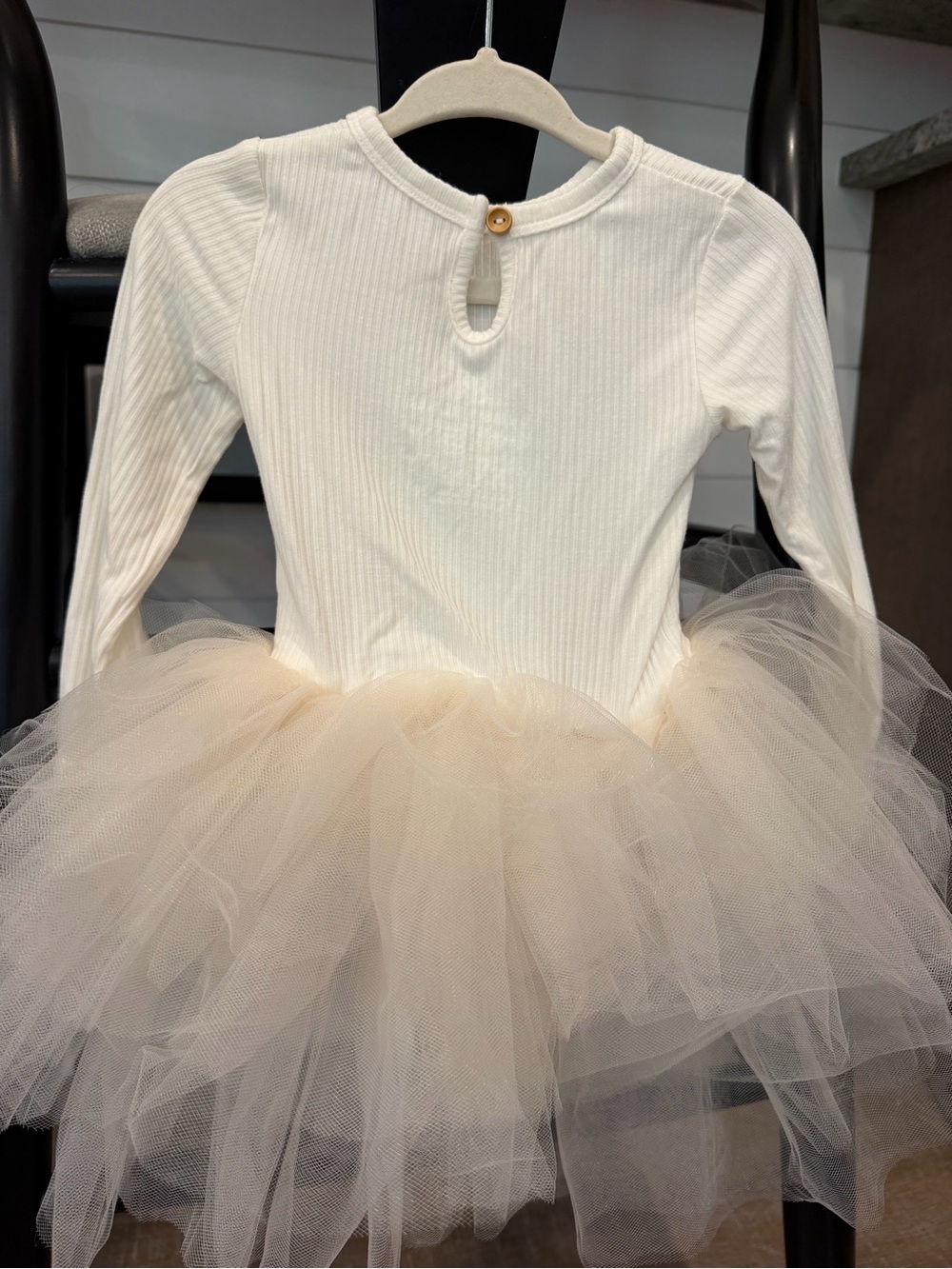 Ivory Ribbed Tulle Tutu Dress Bums & Roses - Picture 3 of 8